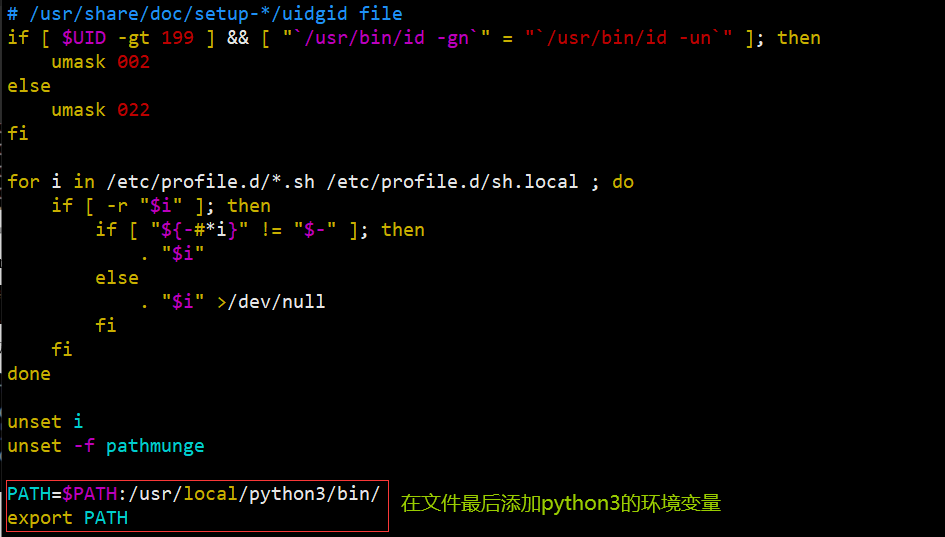 添加python3环境变量